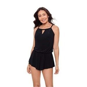 Aqua Green UPF 50 High Neck Swim Romper w/ Pockets One Piece Swimsuit Size M